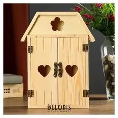 Ключница для росписи "Сердца", 3 крючка