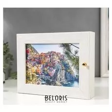 Ключница "Домики на скале" мини 18х23 см