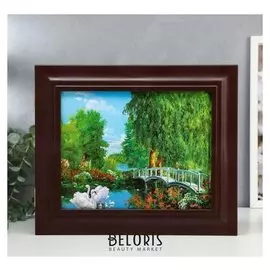 Ключница "Лебеди и мост" 26х31х4,5 см