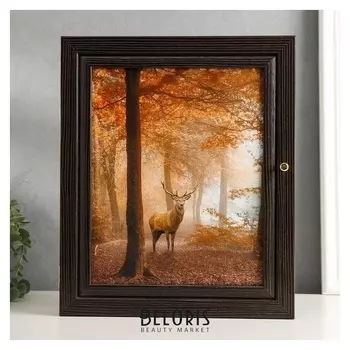 Ключница Олень в лесу 26х31х6 см