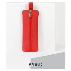 Ключница, отдел на молнии, металлическое кольцо, цвет красный