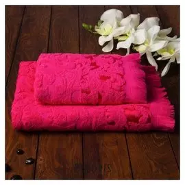 КМП в коробке Orient 50х90, 70х130 см, фуксия, хлопок 100%, 420г/м2