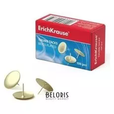 Кнопки канцелярские омедненные, 100 штук, Erich Krause