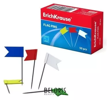Кнопки силовые «Флажки», 50 штук, Erich Krause