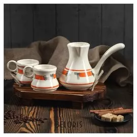 Кофейный набор "Абстракция", 3 предмета, турка 0,75 л, чашка 250 мл