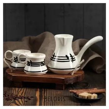 Кофейный набор "Бамбук", 3 предмета, турка 0,75 л, чашка 250 мл