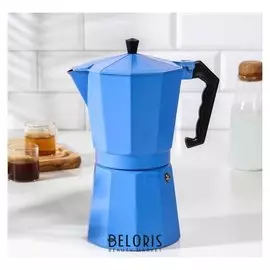 Кофеварка гейзерная «Гармония», на 12 чашек, цвет тёмно-голубой