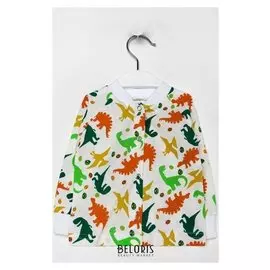 Кофточка детская, цвет белый/динозавры, рост 68 см