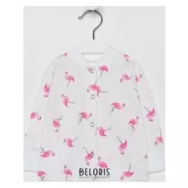 Кофточка детская, цвет белый/фламинго, рост 56 см