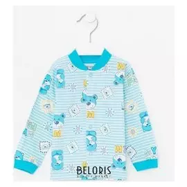 Кофточка детская, цвет бирюзовый/медведь, рост 68 см