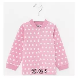 Кофточка детская, цвет розовый/горошек, рост 68 см
