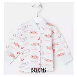 Кофточка для девочки, цвет белый/конфеты, рост 74 см