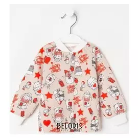 Кофточка «Зайчики» цвет бежевый, рост 62 см