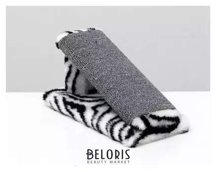 Когтеточка "Горка" мини-версия, 29 х 14 х 14 см, ковролин, зебра