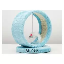 Когтеточка сизалевая с игрушкой "Кольцо", 21 х 21 х 23 см ,микс цветов