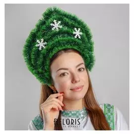 Кокошник на ободке "Снежный лес"