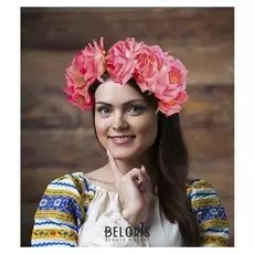 Кокошник "Розы", цвет розовый