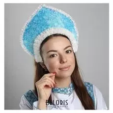 Кокошник «Снежинки на голубом»