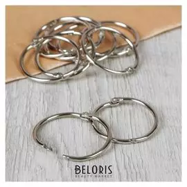 Кольцо для карниза, D = 35/38 мм, 10 шт, цвет серебряный