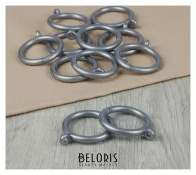 Кольцо для карниза, D = 35/46 мм, 10 шт, цвет серебряный