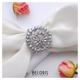 Кольцо для платка "Аромат", цвет белый в серебре