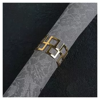 Кольцо для салфетки «Гео», 4,5×3 см, цвет золотой