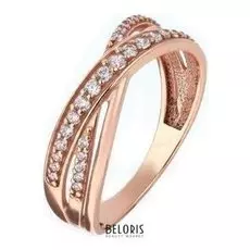 Кольцо "Две нити" позолота, размер 16