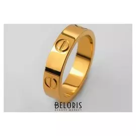 Кольцо "Гайки", цвет золото, размер 17