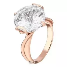 Кольцо "Кристалл" крупный, позолота, размер 19