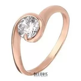 Кольцо "Кристалл" с волной, позолота, размер 16