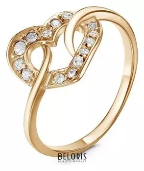 Кольцо Love Story "Сердце", позолота, 19 размер