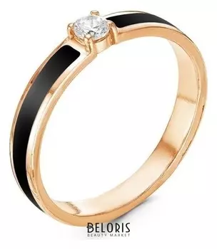 Кольцо минимал "Классика" позолота, цвет чёрный, 16,5 размер