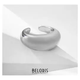 Кольцо "Полумесяц", цвет серебро, безразмерное