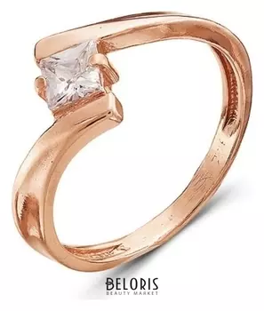 Кольцо позолота "Кубик", цвет белый, 17,5 размер