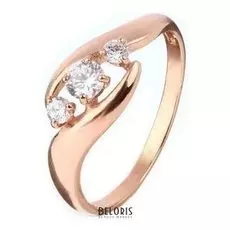 Кольцо "Трио" завиток, позолота, размер 16