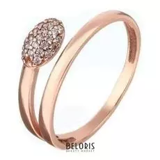 Кольцо "Змея" позолота, размер 16