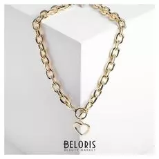 Колье "Цепь" сердечко, цвет золото, 45см