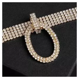 Колье-чокер "Симфония" блеск вечера, овал, цвет белый в золоте, 30 см