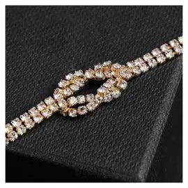 Колье-чокер "Симфония" тонкий с узлом, цвет белый в золоте, 30 см