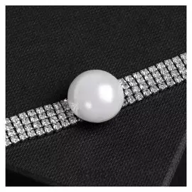 Колье-чокер "Симфония" жемчужина, цвет белый в серебре, 30 см