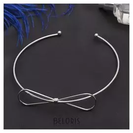 Колье "Ноэль" бант, цвет серебро
