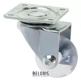 Колесо мебельное, D=35 мм, на площадке, прозрачное