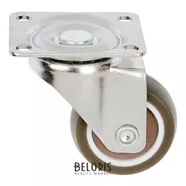 Колесо мебельное, D=38 мм, без тормоза, мягкий ход, коричневое