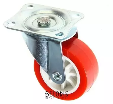 Колесо мебельное, D=65 мм, на площадке, красное