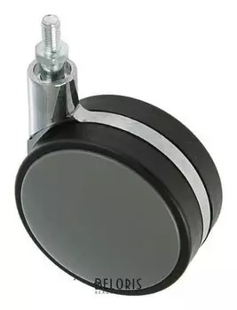 Колесо мебельное, D=82 мм, с футоркой, без тормоза, пластик, серое