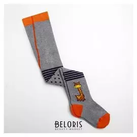 Колготки детские, цвет серый, размер 13-14, рост 86-92