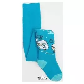 Колготки детские махровые, цвет бирюза, рост 92-98