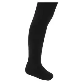 Колготки детские махровые, цвет черный, рост 128-134 см