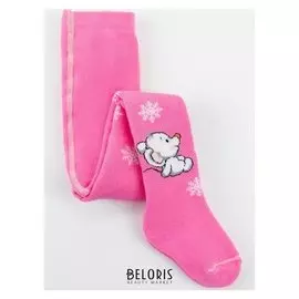 Колготки детские махровые, цвет розовый, рост 74-80 см