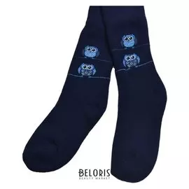 Колготки детские махровые, цвет темно-синий, рост 122-128